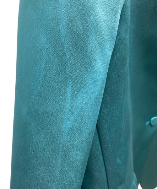 OFFWHITE（オフホワイト）OFFWHITE (オフホワイト) Satin-effect single-breasted blazer テーラードジャケット グリーン サイズ:38の古着・服飾アイテム