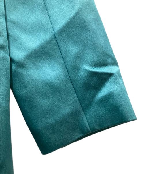OFFWHITE（オフホワイト）OFFWHITE (オフホワイト) Satin-effect single-breasted blazer テーラードジャケット グリーン サイズ:38の古着・服飾アイテム