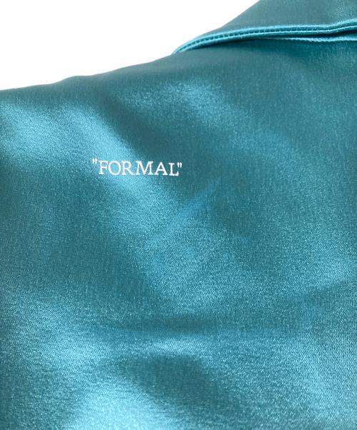 OFFWHITE（オフホワイト）OFFWHITE (オフホワイト) Satin-effect single-breasted blazer テーラードジャケット グリーン サイズ:38の古着・服飾アイテム