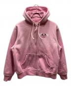 TRUE RELIGION×SUPREMEトゥルー レリジョン×シュプリーム）の古着「True Religion Zip Up Hooded Sweatshirt (FW25) コラボジップパーカー」｜ピンク