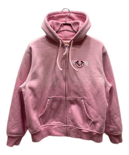 TRUE RELIGION（トゥルー レリジョン）TRUE RELIGION (トゥルー レリジョン) SUPREME (シュプリーム) True Religion Zip Up Hooded Sweatshirt (FW25) コラボジップパーカー ピンク サイズ:Sの古着・服飾アイテム