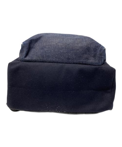 MONCLER（モンクレール）MONCLER (モンクレール) NEW ROMEO ZAINO レザー切替ウールデニムバックパック ブラック×ブルーの古着・服飾アイテム