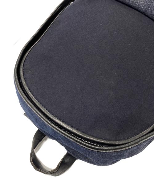 MONCLER（モンクレール）MONCLER (モンクレール) NEW ROMEO ZAINO レザー切替ウールデニムバックパック ブラック×ブルーの古着・服飾アイテム