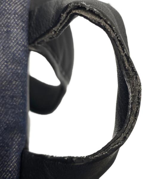 MONCLER（モンクレール）MONCLER (モンクレール) NEW ROMEO ZAINO レザー切替ウールデニムバックパック ブラック×ブルーの古着・服飾アイテム