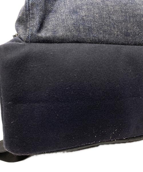 MONCLER（モンクレール）MONCLER (モンクレール) NEW ROMEO ZAINO レザー切替ウールデニムバックパック ブラック×ブルーの古着・服飾アイテム