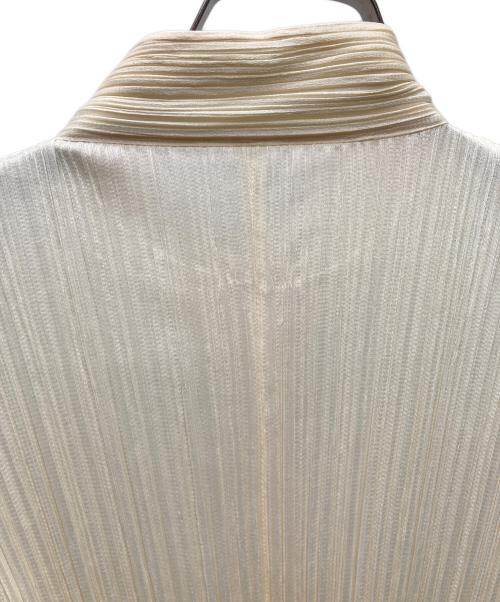 PLEATS PLEASE（プリーツプリーズ）PLEATS PLEASE (プリーツプリーズ) 七分袖 スタンドカラーシャツ アイボリー サイズ:3の古着・服飾アイテム