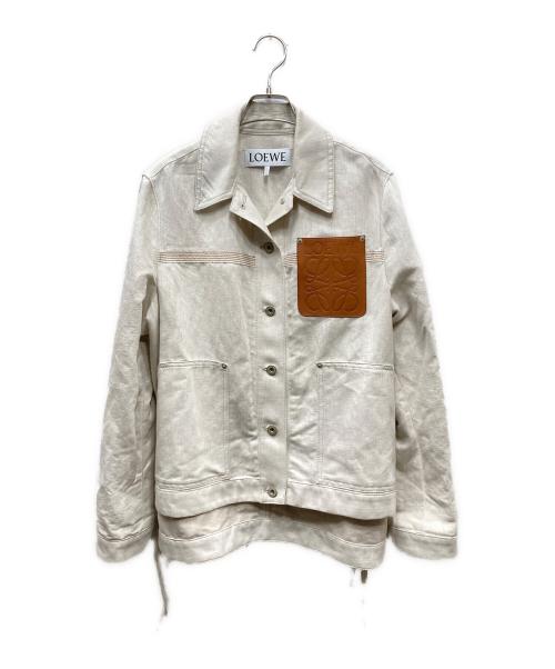 LOEWE（ロエベ）LOEWE (ロエベ) コットン×リネン デニムジャケット ベージュ サイズ:SIZE 36の古着・服飾アイテム