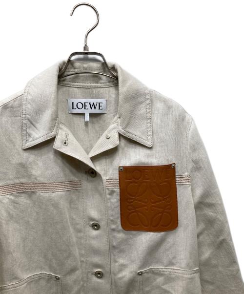 LOEWE（ロエベ）LOEWE (ロエベ) コットン×リネン デニムジャケット ベージュ サイズ:SIZE 36の古着・服飾アイテム