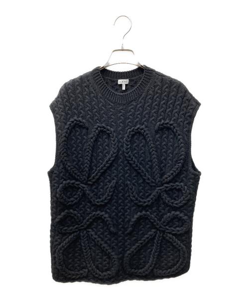 LOEWE（ロエベ）LOEWE (ロエベ) アナグラムニットベスト ブラック サイズ:XSの古着・服飾アイテム