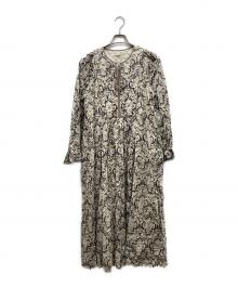 ne quittez pas（ヌキテパ）の古着「コットンドビーエスニックプリントドレス」｜ベージュ