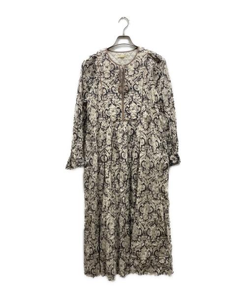 ne quittez pas（ヌキテパ）ne quittez pas (ヌキテパ) コットンドビーエスニックプリントドレス ベージュ サイズ:FREEの古着・服飾アイテム