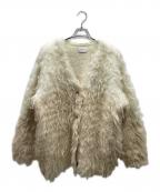 CLANEクラネ）の古着「BI COLOR SHAGGY KNIT CARDIGAN カーディガン」｜アイボリー