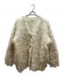 CLANE（クラネ）の古着「BI COLOR SHAGGY KNIT CARDIGAN カーディガン」｜アイボリー