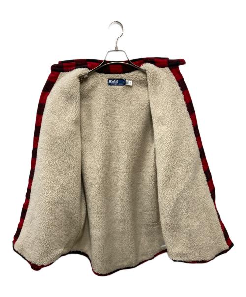 POLO RALPH LAUREN（ポロ・ラルフローレン）POLO RALPH LAUREN (ポロ・ラルフローレン) 裏地ボアバッファローチェックジャケット レッド×ブラック サイズ:Mの古着・服飾アイテム