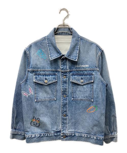 vault room（ボルトルーム）vault room (ボルトルーム) 兎田ぺこら (ウサダペコラ) PEKORA DENIM JACKET 刺繍デニムジャケット ブルー サイズ:Mの古着・服飾アイテム