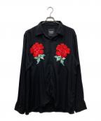 NOMA t.d.×WILDSIDE YOHJI YAMAMOTOノーマティーディー×ワイルドサイド ヨウジ ヤマモト）の古着「HAND EMBROIDERY Shirt 刺繍シャツ」｜ブラック