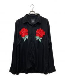 NOMA t.d.×WILDSIDE YOHJI YAMAMOTO（ノーマティーディー×ワイルドサイド ヨウジ ヤマモト）の古着「HAND EMBROIDERY Shirt 刺繍シャツ」｜ブラック