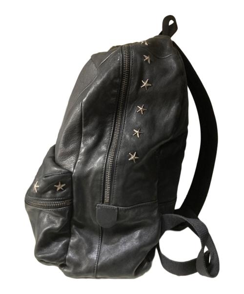 JIMMY CHOO（ジミーチュウ）JIMMY CHOO (ジミーチュウ) レザースタッズバックパック ブラックの古着・服飾アイテム