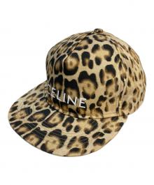 CELINE（セリーヌ）の古着「ロゴスナップバックコットンレオパードキャップ」｜ベージュ