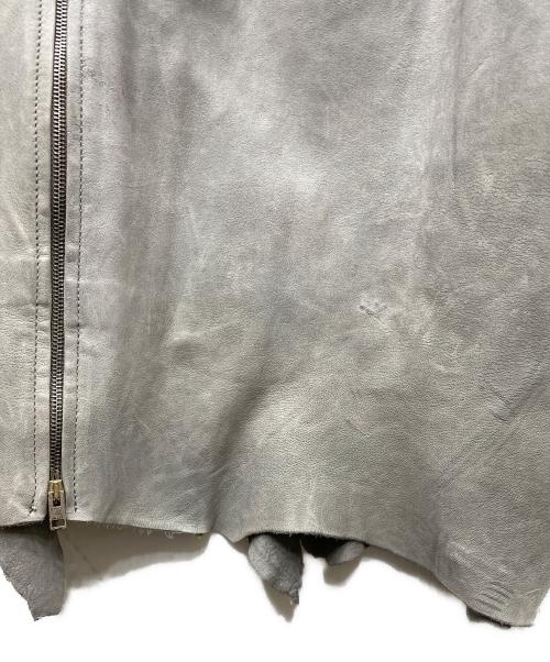 DIESEL（ディーゼル）DIESEL (ディーゼル) L-Mart Lambskin Zip Jacket レザージャケット グレー サイズ:SIZE Lの古着・服飾アイテム