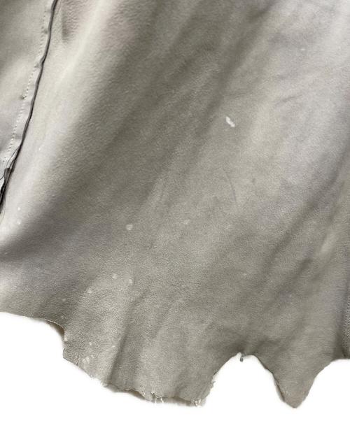 DIESEL（ディーゼル）DIESEL (ディーゼル) L-Mart Lambskin Zip Jacket レザージャケット グレー サイズ:SIZE Lの古着・服飾アイテム