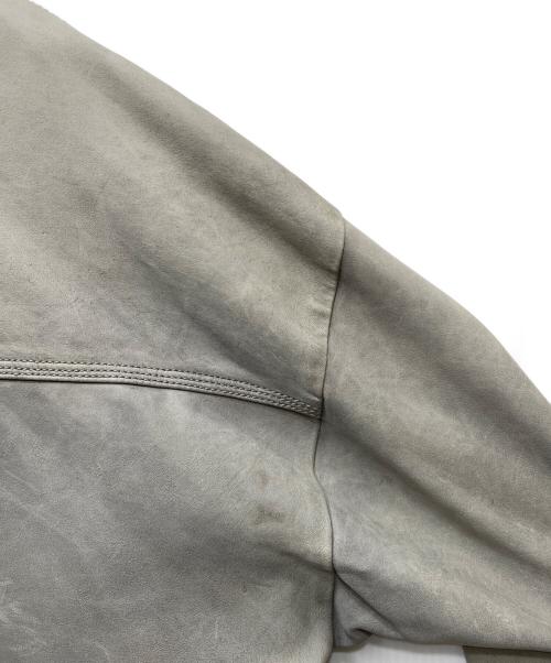 DIESEL（ディーゼル）DIESEL (ディーゼル) L-Mart Lambskin Zip Jacket レザージャケット グレー サイズ:SIZE Lの古着・服飾アイテム