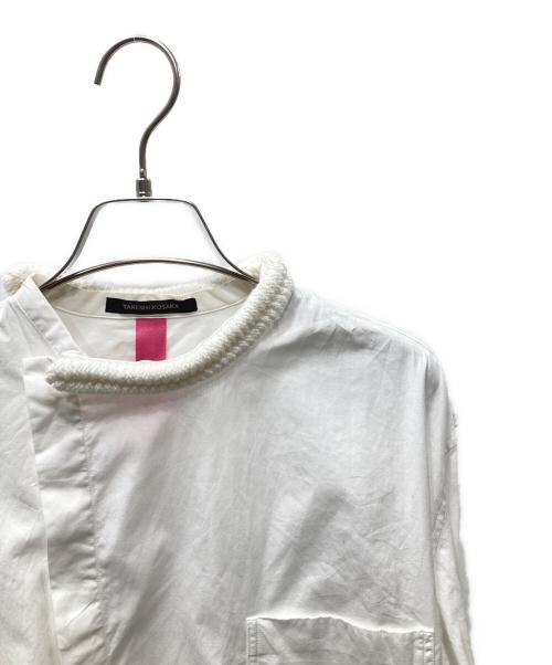 TAKESHI KOSAKA by Y's Pink Label（タケシコウサカ バイ ワイズピンクレーベル）TAKESHI KOSAKA by Y's Pink Label (タケシコウサカ バイ ワイズピンクレーベル) ノーカラーシャツ ホワイト サイズ:2の古着・服飾アイテム