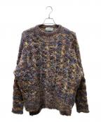 Mame Kurogouchiマメクロゴウチ）の古着「ローゲージケーブルニット」｜ピンク×ブラック