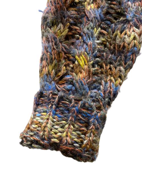 Mame Kurogouchi（マメクロゴウチ）Mame Kurogouchi (マメクロゴウチ) ローゲージケーブルニット ピンク×ブラック サイズ:1の古着・服飾アイテム