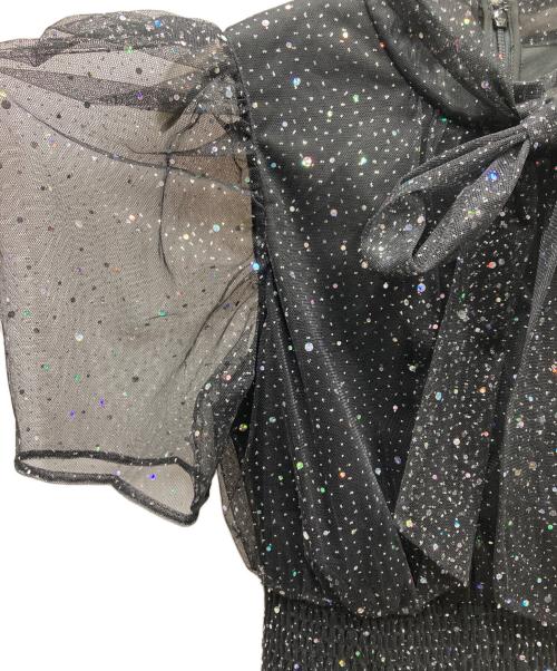 furfur（ファーファー）FURFUR (ファーファー) ハーフスリーブラメチュールドレス ブラック サイズ:ONE SIZEの古着・服飾アイテム