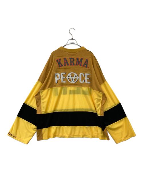 Leh（レー）Leh (レー) GAME L/S T SH ゲームシャツ イエロー サイズ:Lの古着・服飾アイテム