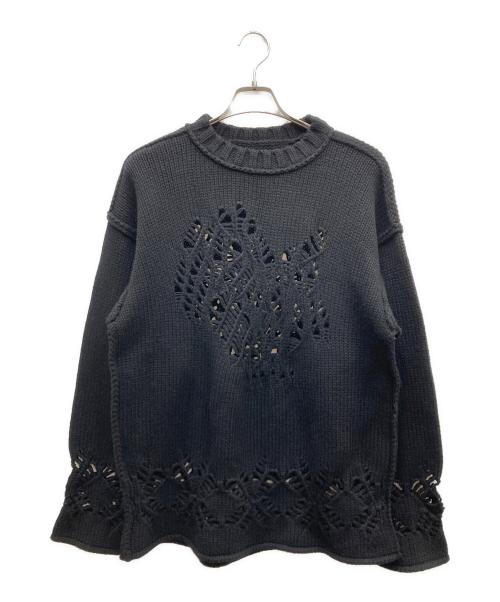 Tamme（タム）Tamme (タム) 23AW EAGLE PATTERN DAMAGE KNIT イーグルパターンニット ブラック サイズ:2の古着・服飾アイテム