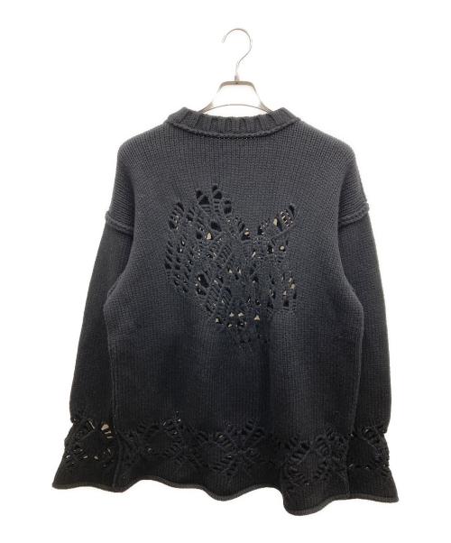 Tamme（タム）Tamme (タム) 23AW EAGLE PATTERN DAMAGE KNIT イーグルパターンニット ブラック サイズ:2の古着・服飾アイテム
