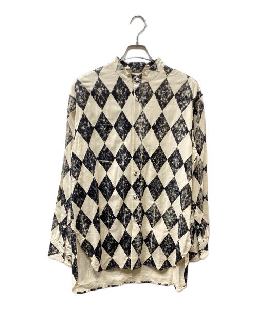 masu（エムエーエスユー）MASU (エムエーエスユー) 20SS ARGYLE SHIRTS アイボリー×ブラック サイズ:SIZE 48の古着・服飾アイテム
