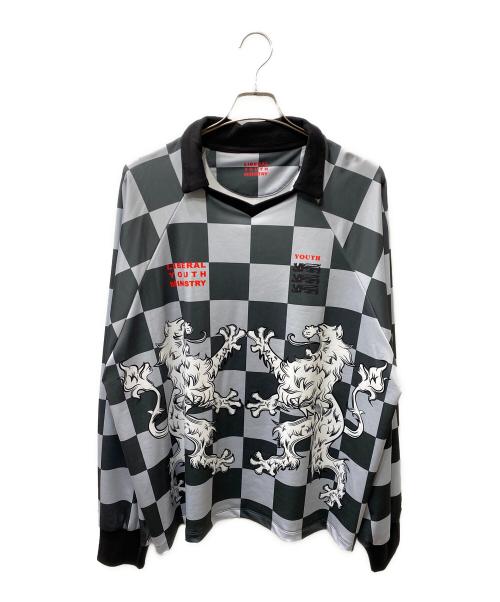 Liberal youth ministry（リベラルユースミニストリー）LIBERAL YOUTH MINISTRY (リベラルユースミニストリー) SOCCER JERSEY ゲームシャツ グレー×ブラック サイズ:SIZE Lの古着・服飾アイテム