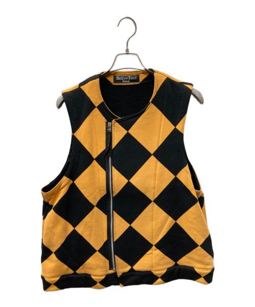 Sick and Tired（シックアンドタイアード）Sick and Tired (シックアンドタイアード) G-1 LINE CREW JACKET ラインクルーベスト オレンジ×ブラック サイズ:3の古着・服飾アイテム