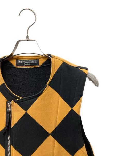 Sick and Tired（シックアンドタイアード）Sick and Tired (シックアンドタイアード) G-1 LINE CREW JACKET ラインクルーベスト オレンジ×ブラック サイズ:3の古着・服飾アイテム