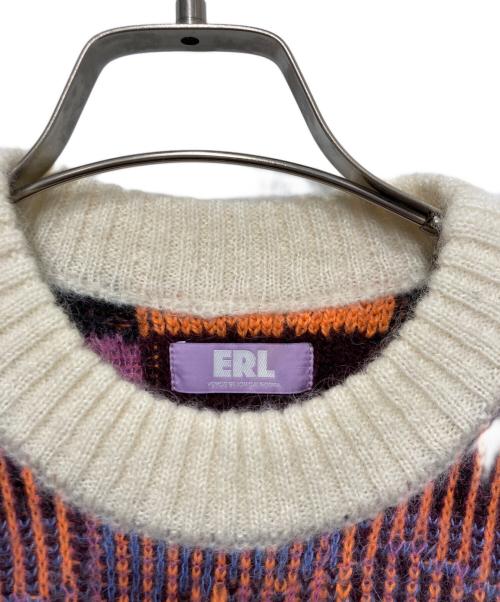 ERL（イーアールエル）ERL (イーアールエル) MENS VEST ニットベスト オレンジ×ピンク サイズ:Ｍの古着・服飾アイテム