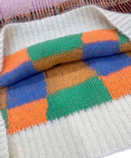 ERL（イーアールエル）ERL (イーアールエル) MENS VEST ニットベスト オレンジ×ピンク サイズ:Ｍの古着・服飾アイテム