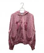 MILK BOYミルクボーイ）の古着「ケーブルパーカー ジップパーカー」｜ピンク