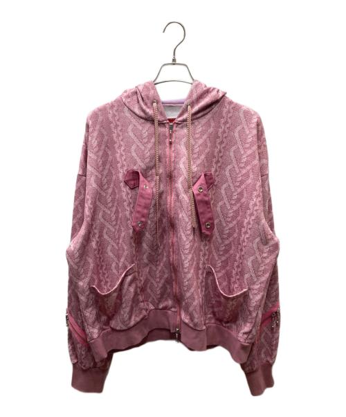 MILK BOY（ミルクボーイ）MILK BOY (ミルクボーイ) ケーブルパーカー ジップパーカー ピンク サイズ:Freeの古着・服飾アイテム