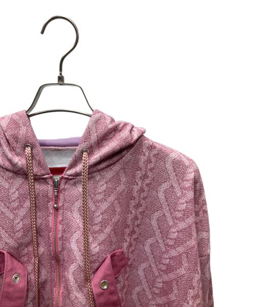 MILK BOY（ミルクボーイ）MILK BOY (ミルクボーイ) ケーブルパーカー ジップパーカー ピンク サイズ:Freeの古着・服飾アイテム
