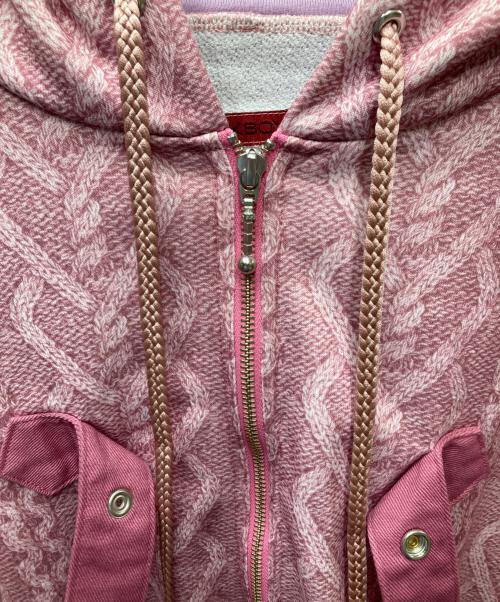 MILK BOY（ミルクボーイ）MILK BOY (ミルクボーイ) ケーブルパーカー ジップパーカー ピンク サイズ:Freeの古着・服飾アイテム