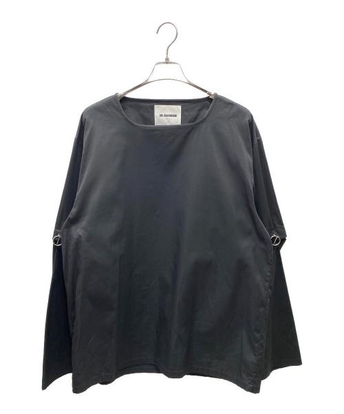 JIL SANDER（ジルサンダー）JIL SANDER (ジルサンダー) 切替プルオーバーシャツ ブラック サイズ:SIZE 52の古着・服飾アイテム