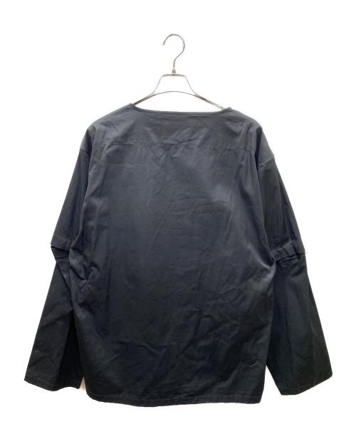 JIL SANDER（ジルサンダー）JIL SANDER (ジルサンダー) 切替プルオーバーシャツ ブラック サイズ:SIZE 52の古着・服飾アイテム
