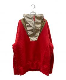 kolor/BEACON（カラービーコン）の古着「ハーフジップスウェット」｜レッド×ベージュ