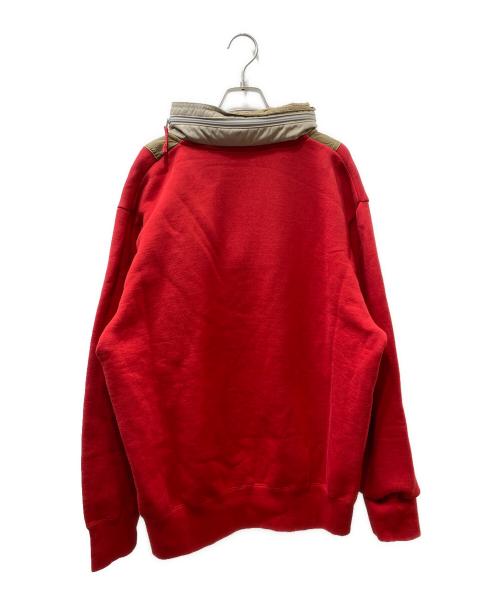 kolor/BEACON（カラービーコン）kolor/BEACON (カラービーコン) ハーフジップスウェット レッド×ベージュ サイズ:3の古着・服飾アイテム