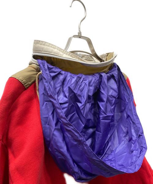 kolor/BEACON（カラービーコン）kolor/BEACON (カラービーコン) ハーフジップスウェット レッド×ベージュ サイズ:3の古着・服飾アイテム