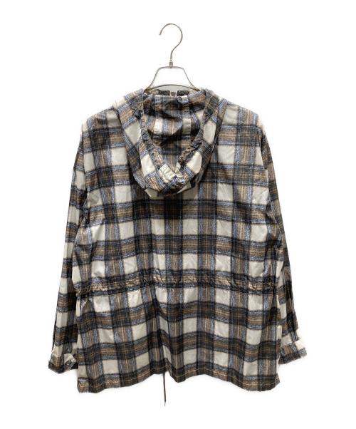 DAIRIKU（ダイリク）DAIRIKU (ダイリク) Check Nylon Anorak Parka 23AW チェックナイロンアノラックパーカー ホワイト×ブラウン サイズ:Mの古着・服飾アイテム