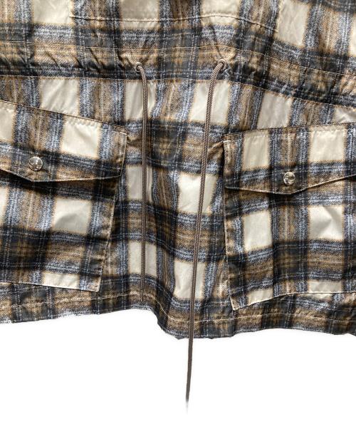 DAIRIKU（ダイリク）DAIRIKU (ダイリク) Check Nylon Anorak Parka 23AW チェックナイロンアノラックパーカー ホワイト×ブラウン サイズ:Mの古着・服飾アイテム
